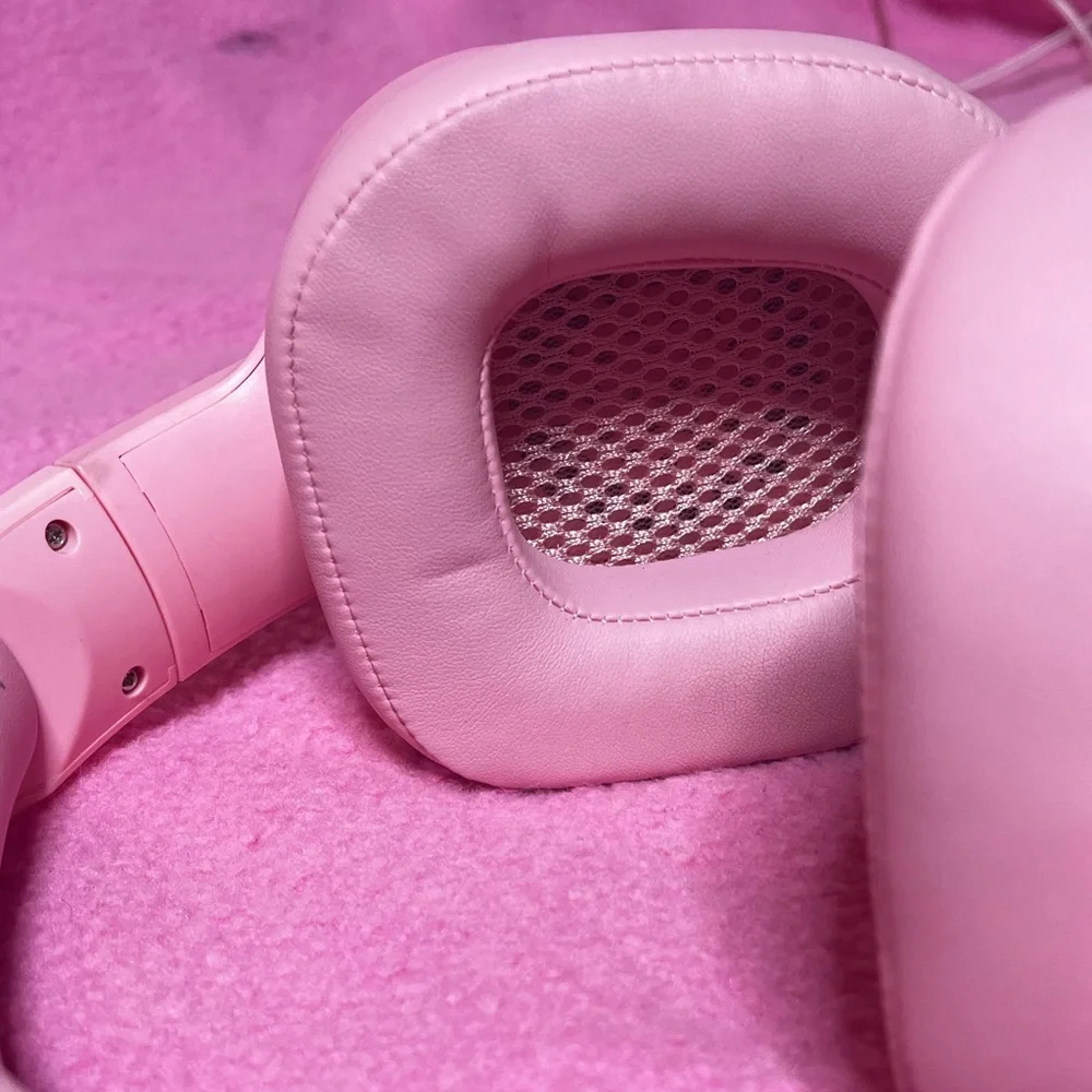 Pink rainbow led gaming headset